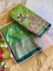 Beautiful Peshwai Kalanjali Paithani With Trending Aari Work Saree