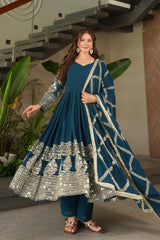 Beautiful Georgette Embroidery Sequence Work Gown