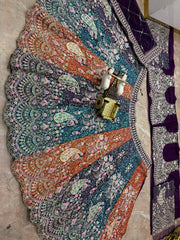 Trendy Butterfly Net Coding Sequence Work Multi Colour Lehenga Choli