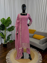 Festive Special Georgette Embroidery Work Suit