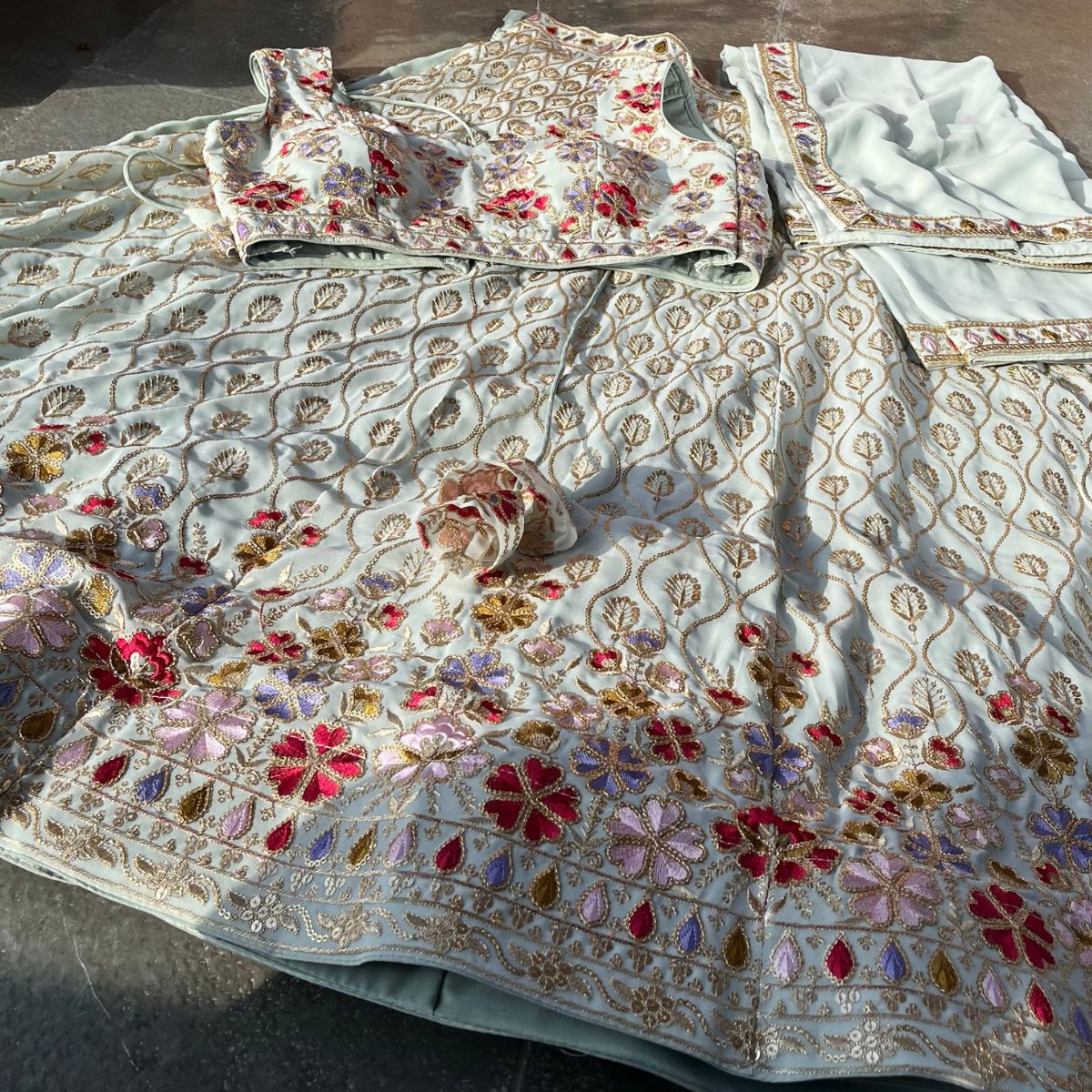 Beautiful Georgette Thread With Sequence Embroidery Work Lehenga Choli