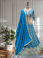 Party-wear Chinon Embroidery & Sequence Coding Work Lehenga Choli
