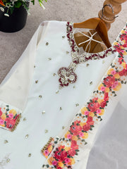 Beautiful Georgette Embroidery Sequence With Digital Printed Salwar Suit