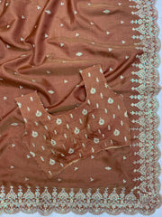 Beautiful Bride-made Cording Sequence Embroidery Work Saree
