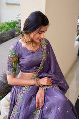 Beautiful Gold Crush Sequence & Embroidery Wedding Collection Lehenga Choli