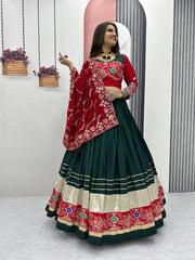 Navratri Special Pure Cotton Embroidery Thread & Sequence Work Lehenga Choli