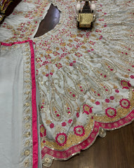 Party-wear Georgette Stone Sequins Embroidery Cut Work Lehenga Choli