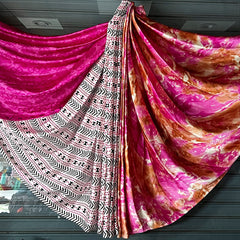 Beautiful Printed Satin Crepe Saree