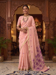 Beautiful Elegant Jamdhani Handloom Cotton Silk Saree