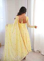 Sunshine Yellow Georgette Designer Anarkali Set