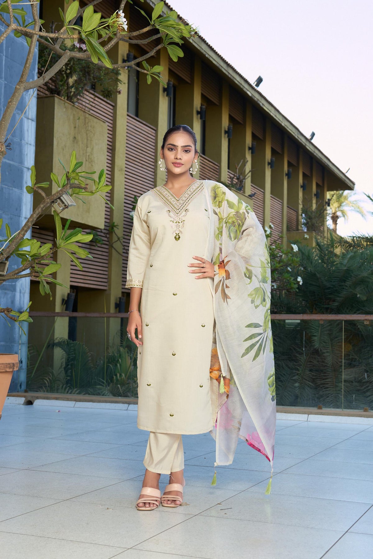 Beautiful Roman Silk  Embroidery Sequence Work Salwar Suit