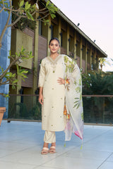 Beautiful Roman Silk  Embroidery Sequence Work Salwar Suit