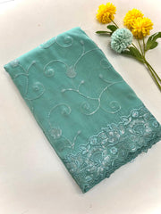 Beautiful Soft Organza Silk  Chex Waving Saree