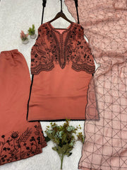 Beautiful Mul Cotton Sequence Embroidery Work Suit