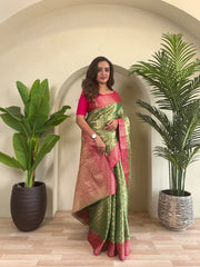 Trending Pure Tissue Silk With Zari Weaving Saree