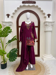 Designer Rayon Thread Work Farshi Palazzo Set