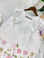 Beautiful Trending Roman Silk Embroidery Work Farsi Salwar Suit