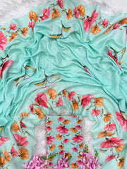 Beautiful Linen Digital Hand Printed Saree