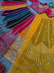 Beautiful Multicolored Georgette Embroidery Sequence Work Lehenga Choli