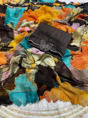 Beautiful Jarkhan & Siroski Work Saree