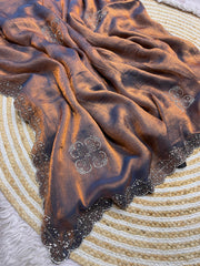 Viral Party-wear Fandy Chiffon Diamond Work Saree