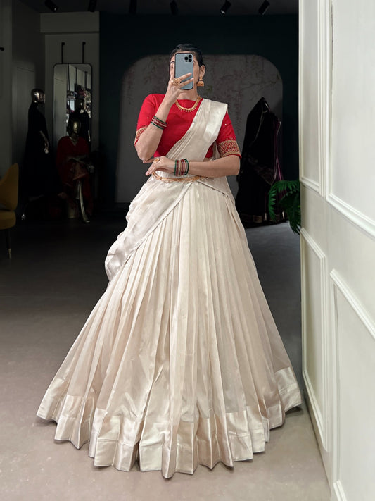 South Indian Traditional  Pattu Lehenga Half Saree
