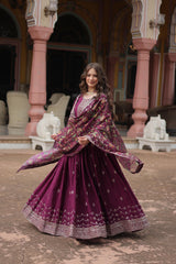 Stunning Glamours Chinon With Rich Sequence Embroidered Work Gown