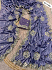 Beautiful Soft Shine Chocolate Silk Saree