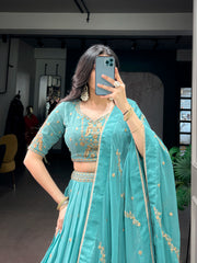 Royal Perfect Blend Georgette Zari Sequence Resham Embroidery Work Lehenga Choli