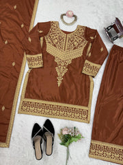 Party-wear Crepe Designer Sharara Suit