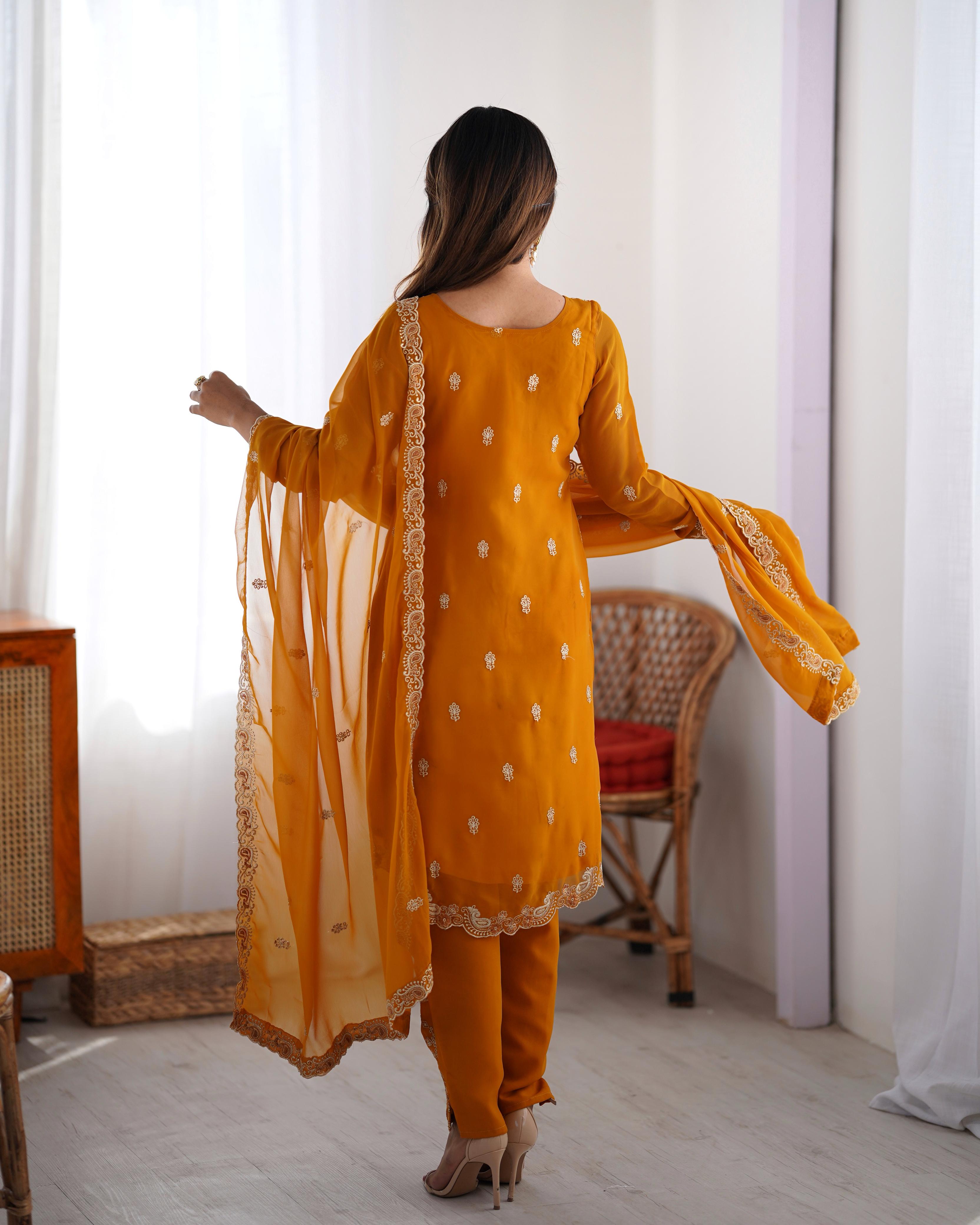Party-wear Georgette Thread Work Salwar Suit