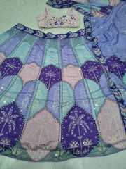 Party-wear Chinon Silk Digital Print With Real Mirror Work Lehenga Choli
