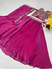 Wedding Special Fendy Silk Embroidery Sequence Thread Work Indo-Western Wear
