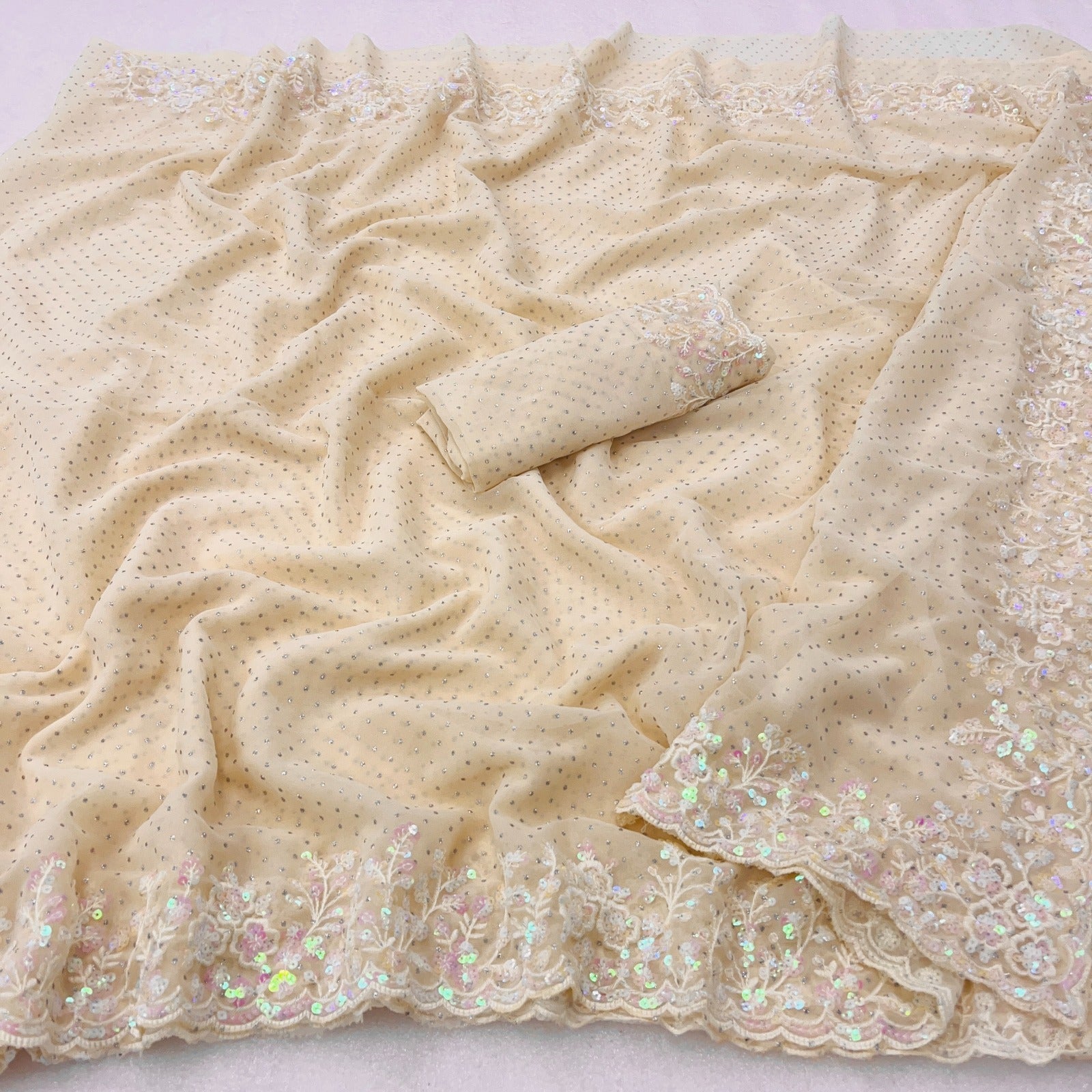 Party-wear Georgette Embroidery & Sequence Work saree