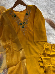 Beautiful Handwork Roman Silk Digital Printed Kurta Set