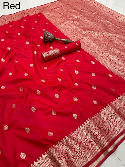 Beautiful Banrasi Silk Original Gold Zari Designer Saree