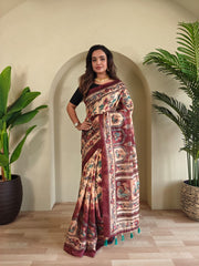 Beautiful Malai Cotton Printed Saree