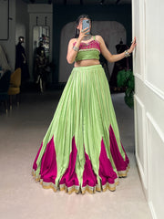 Navratri Special Pure Rayon Shining Garba Nights Lehenga Choli
