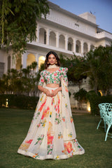 Beautiful Stylish Floral Printed Georgette Lehenga Choli