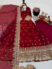 Festive Special Fendy Silk Embroidery Work Gown