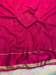 Beautiful Viscose Georgette Lining Satin Border Saree