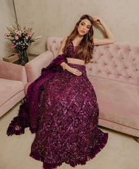 Dazzle This Festive Season With This Beautiful Sequence Work Lehenga