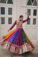 Navratri Special Georgette Printed Attractive Combination Of Vintage Lehenga Choli