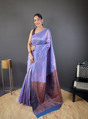 Traditional Pattu Soft Copper Weaving Border Saree