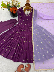 Party-wear Georgette With Embroidery Work Gown