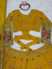 Beautiful Festival Special Georgette Thread With Sequence Work Lehenga Choli