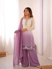Beautiful Georgette Embroidery Sequence Work Suit