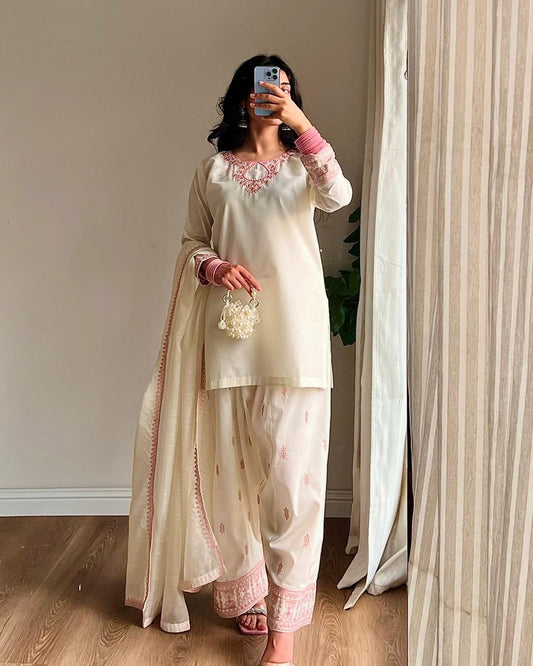 Designer Party-Wear Rayon Cotton Silk Salwar Suit