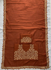 Party-wear Rangoli Silk Embroidery Cutwork Designer Saree