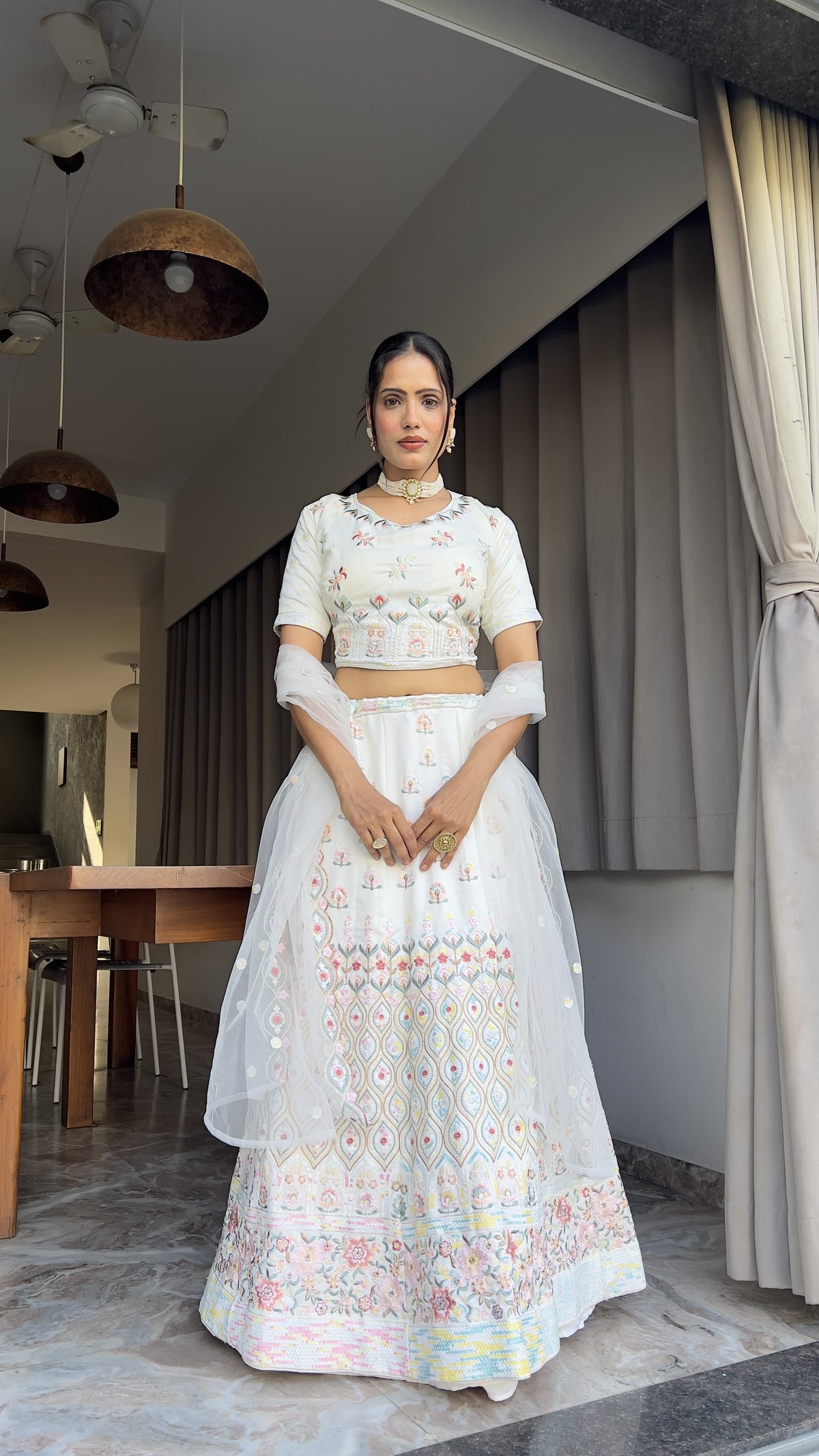 Trending Premium Georgette Embellished With Beautiful Heavy Thread Embroidery Work  Lehenga Choli